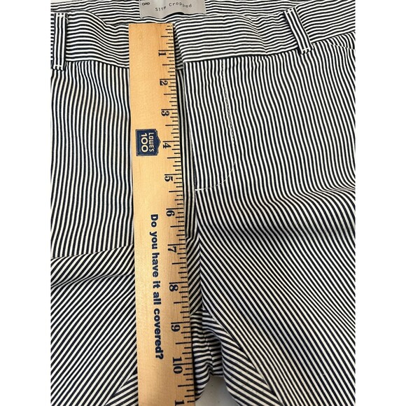 Gap Women's Slim Cropped Navy Blue White Stripe Stretch Pants Size 6  *READ* - Picture 9 of 11